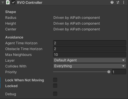 RVO Controller settings